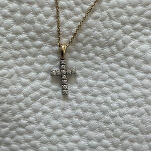 Elegant Gold and Silver Cross Pendant Necklace